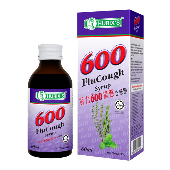 HURIX's 600 Flu Cough Syrup 60ml
